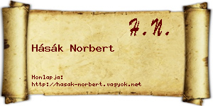 Hásák Norbert névjegykártya